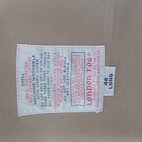 LONDON FOG VINTAGE LINED TRENCH COAT EXCELLENT 46 LONG - Picture 6 of 16